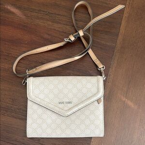 Nine West Cream Patterned Crossbody Bag